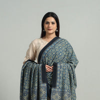 Hand Block Printed Cotton Ajrakh Dupatta 04