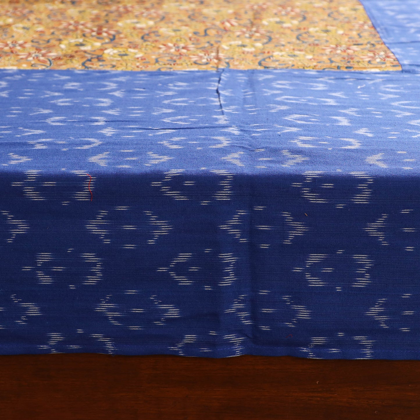 Pochampally Ikat with Kalamkari Patch Cotton Double Bedsheet Set (108 x 90 in) 03