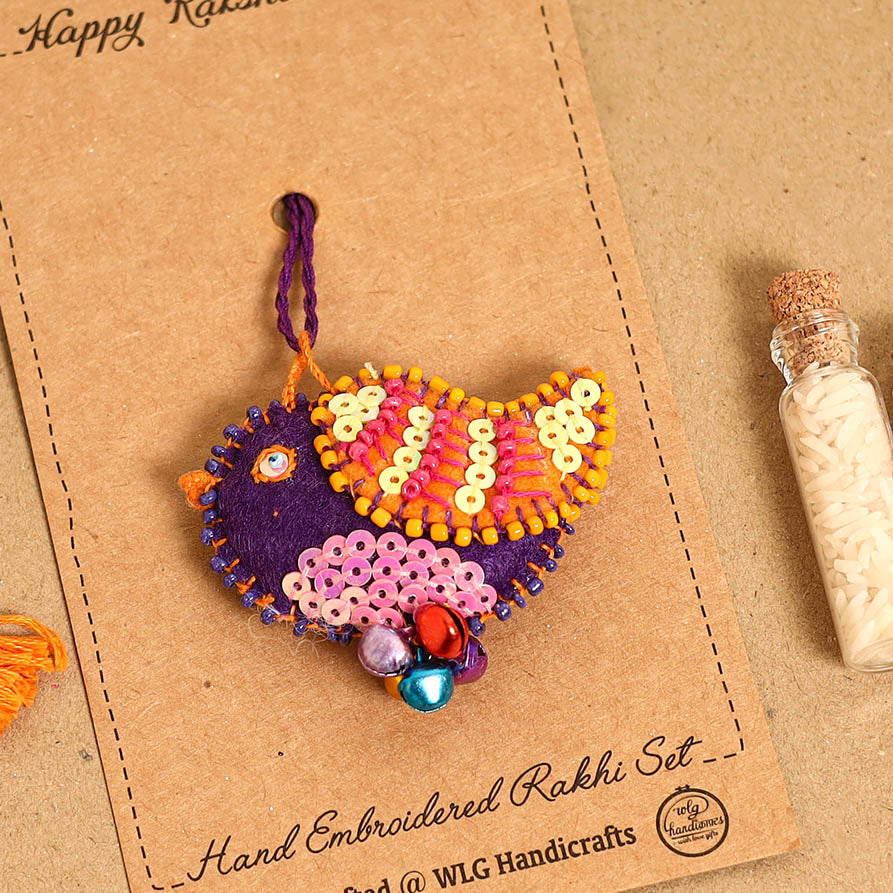  Bird - Handmade Felt Kids Rakhi 