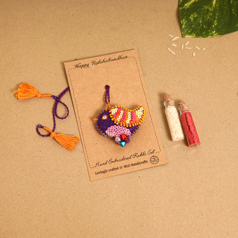  Bird - Handmade Felt Kids Rakhi 