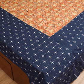 Pochampally Ikat with Kalamkari Patch Cotton Double Bedsheet Set (108 x 90 in) 04