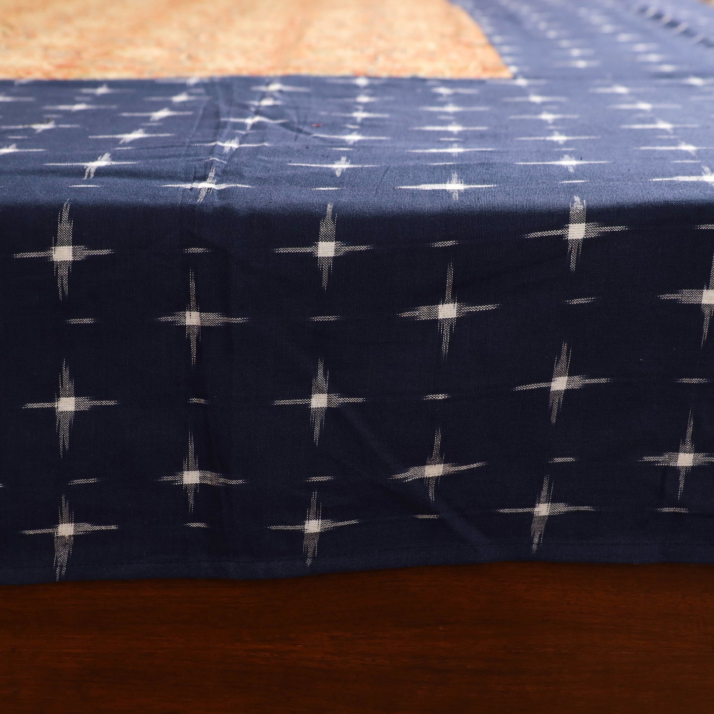Pochampally Ikat with Kalamkari Patch Cotton Double Bedsheet Set (108 x 90 in) 04