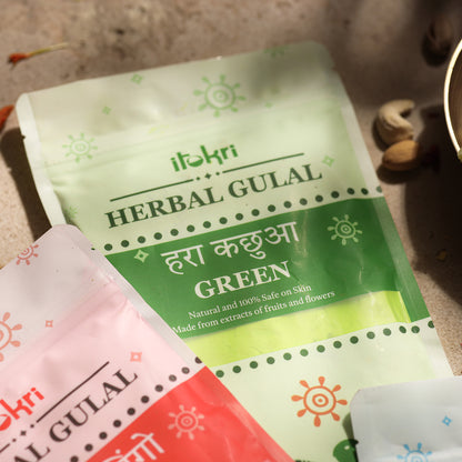 Organic Herbal Holi Color Gulal Combo (100 grams each)