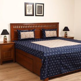 Pochampally Ikat with Kalamkari Patch Cotton Double Bedsheet Set (108 x 90 in) 05