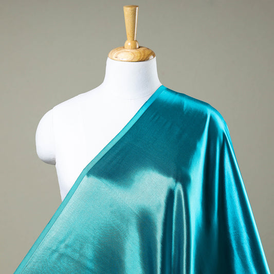 Aqua Blue - Mashru Silk Plain Dyed Fabric (Width - 46 in)