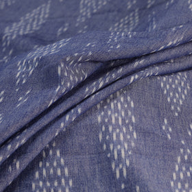 Blue - Exclusive! Pure Handspun Handwoven Pochampally Ikat Cotton x Wool Fabric 02