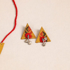 Yellow - thread work gs fabart necklace set 04 - handcrafted