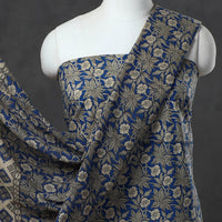 Blue - 3pc Kalamkari Print Cotton Dress Material 02