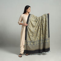 Hand Block Printed Cotton Ajrakh Dupatta 10