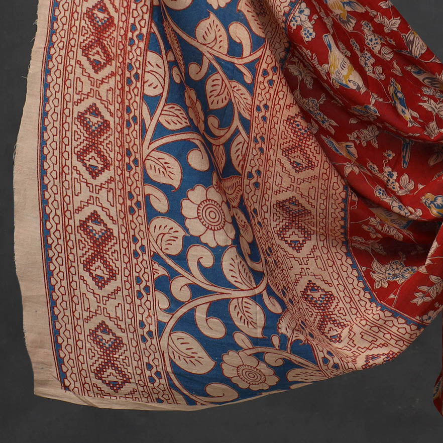 Red - 3pc Kalamkari Print Cotton Dress Material 03