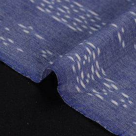 Blue - Exclusive! Pure Handspun Handwoven Pochampally Ikat Cotton x Wool Fabric 02