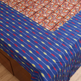 Pochampally Ikat with Kalamkari Patch Cotton Double Bedsheet Set (108 x 90 in) 06
