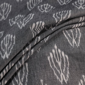 Grey - Exclusive! Pure Handspun Handwoven Pochampally Ikat Cotton x Wool Fabric 03
