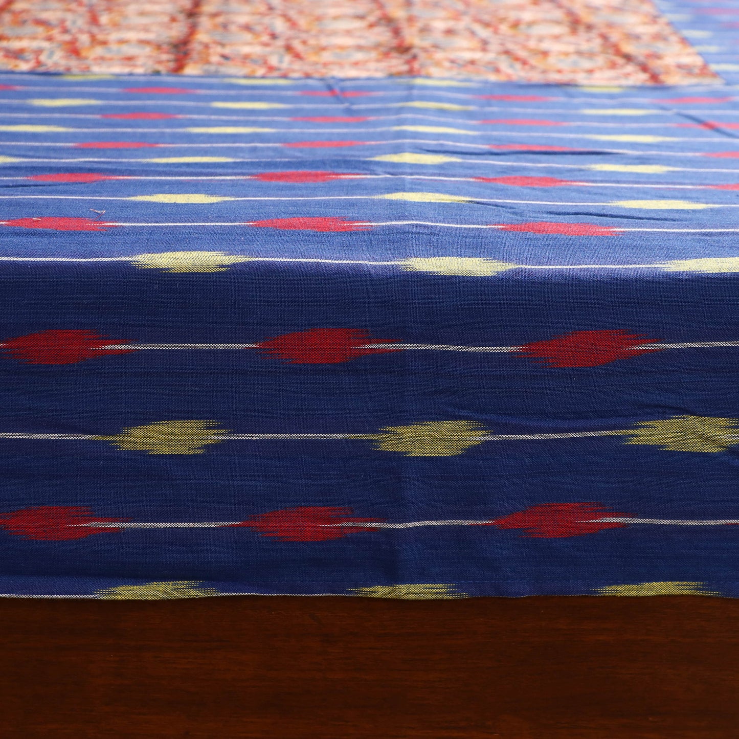 Pochampally Ikat with Kalamkari Patch Cotton Double Bedsheet Set (108 x 90 in) 06