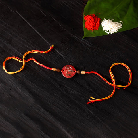 Geometric Ganesha  - Copper Enamel Rakhi by Ekibeki 37