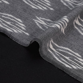 Grey - Exclusive! Pure Handspun Handwoven Pochampally Ikat Cotton x Wool Fabric 03