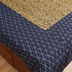 Pochampally Ikat with Kalamkari Patch Cotton Double Bedsheet Set (108 x 90 in) 07