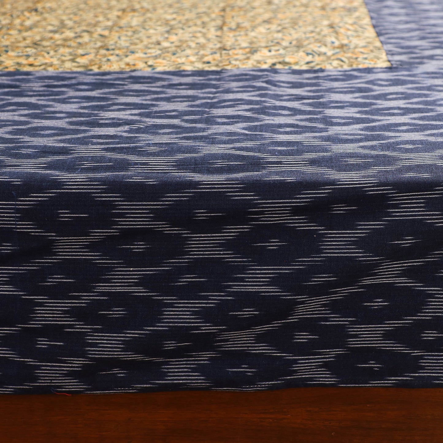 Pochampally Ikat with Kalamkari Patch Cotton Double Bedsheet Set (108 x 90 in) 07