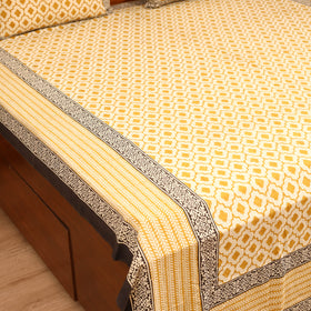 Bagru Hand Block Print Natural Dyed Cotton Double Bedsheet Set (108 x 90 in) 12