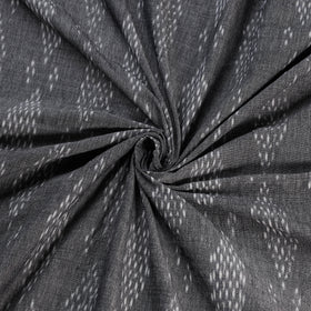 Grey - Exclusive! Pure Handspun Handwoven Pochampally Ikat Cotton x Wool Fabric 05