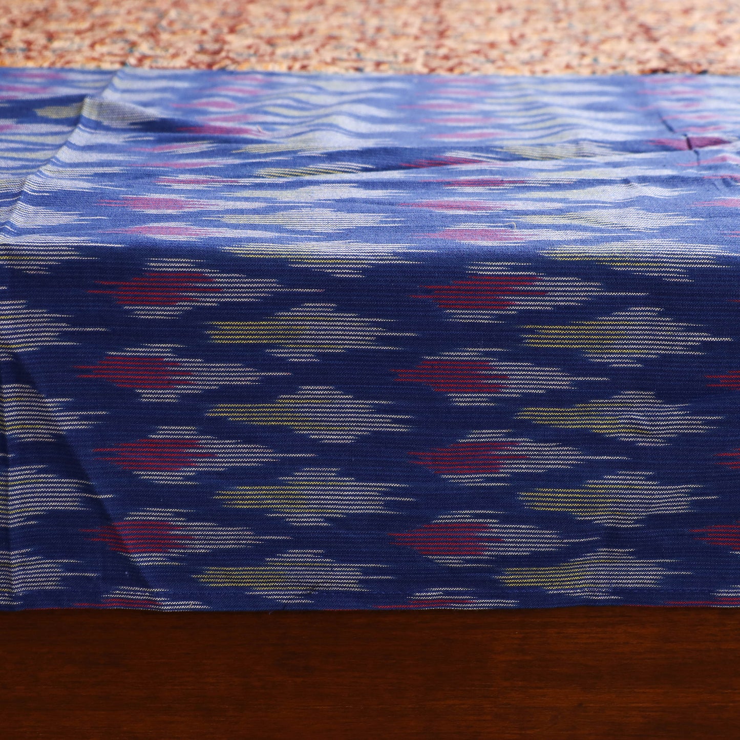 Pochampally Ikat with Kalamkari Patch Cotton Double Bedsheet Set (108 x 90 in) 08