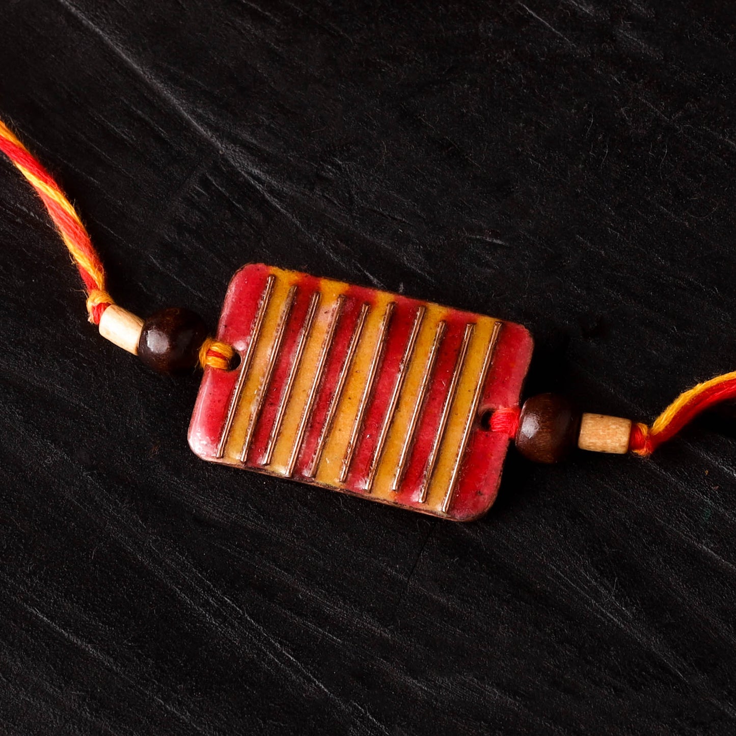 Stripes - Copper Enamel Work Rakhi by Ekibeki 42