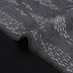 Grey - Exclusive! Pure Handspun Handwoven Pochampally Ikat Cotton x Wool Fabric 05