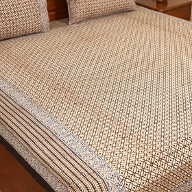 Bagru Hand Block Print Natural Dyed Cotton Double Bedsheet Set (108 x 90 in) 14