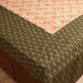 Pochampally Ikat with Kalamkari Patch Cotton Double Bedsheet Set (108 x 90 in) 09