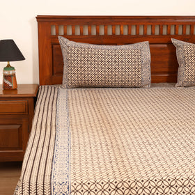 Bagru Hand Block Print Natural Dyed Cotton Double Bedsheet Set (108 x 90 in) 14