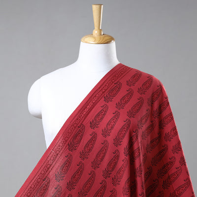 Maroon - Bagh Block Printed Cotton Fabric