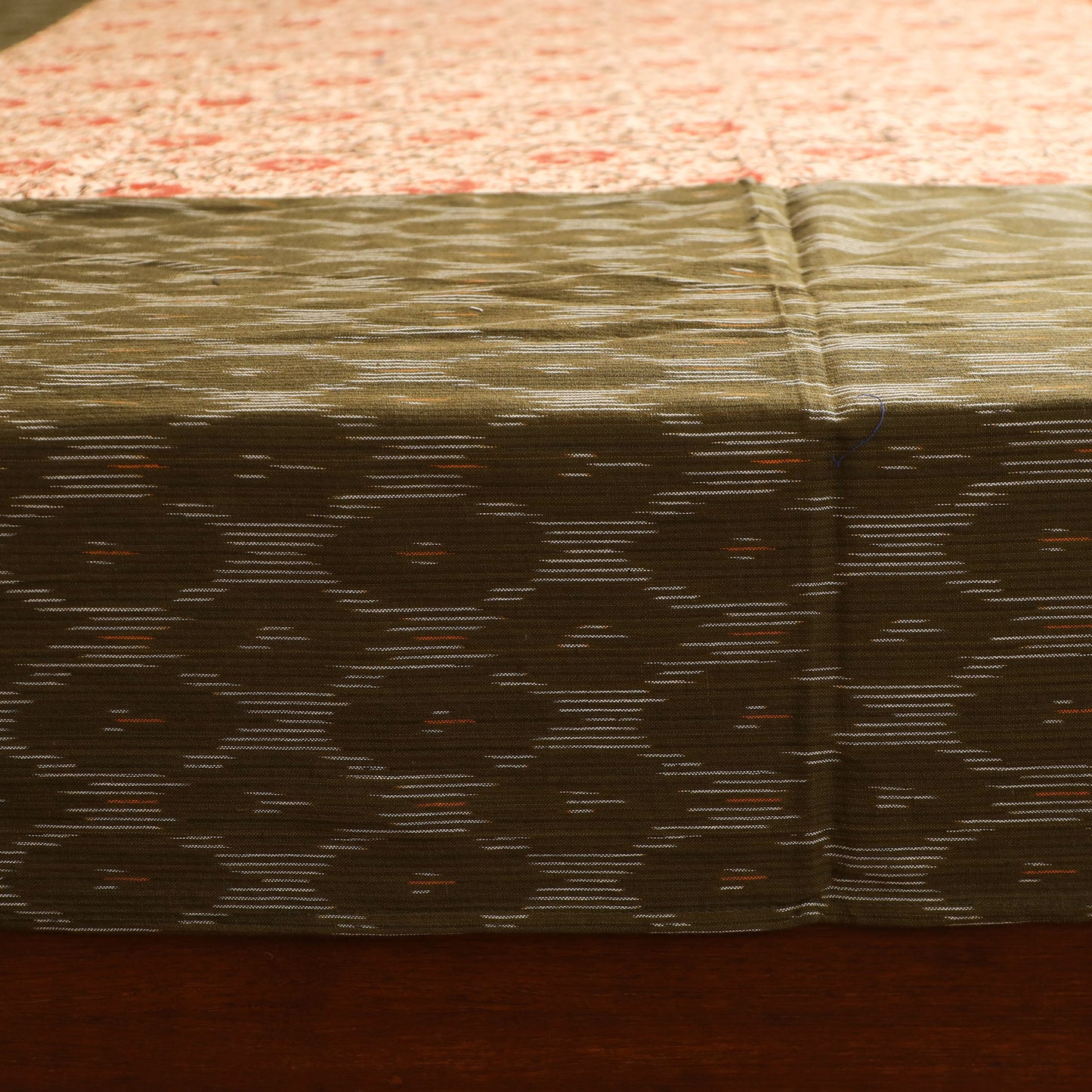 Pochampally Ikat with Kalamkari Patch Cotton Double Bedsheet Set (108 x 90 in) 09