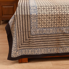 Bagru Hand Block Print Natural Dyed Cotton Double Bedsheet Set (108 x 90 in) 14