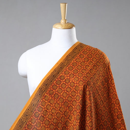 Orange - Bagh Block Printed Cotton Fabric