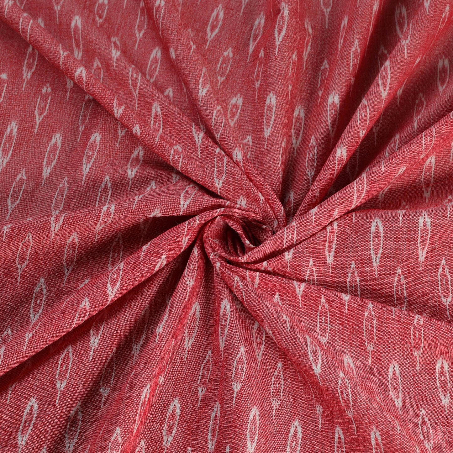 Pink - Exclusive! Pure Handspun Handwoven Pochampally Ikat Cotton x Wool Fabric 07