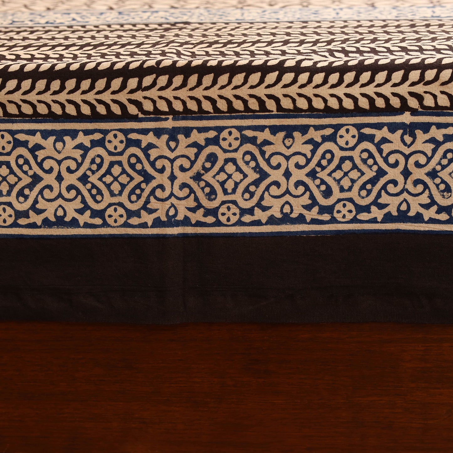 Bagru Hand Block Print Natural Dyed Cotton Double Bedsheet Set (108 x 90 in) 14