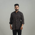 Buy Black Natural Dyed Cotton Men Ajrakh Print Shirt 