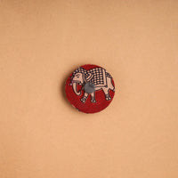 Elephant - Handmade Fabart Wooden Magnet 26