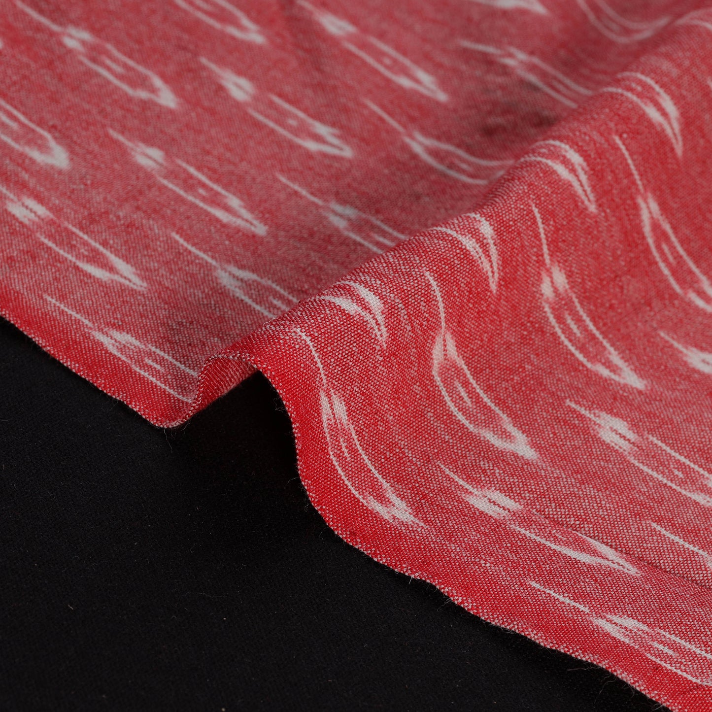 Pink - Exclusive! Pure Handspun Handwoven Pochampally Ikat Cotton x Wool Fabric 07