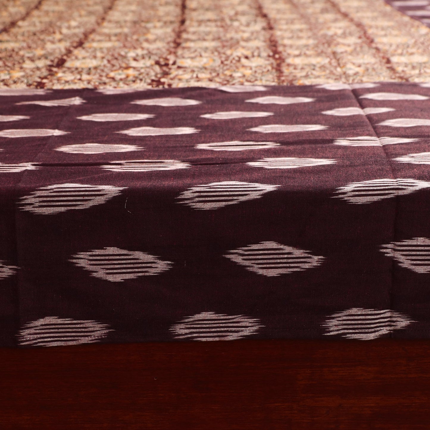 Pochampally Ikat with Kalamkari Patch Cotton Double Bedsheet Set (108 x 90 in) 10