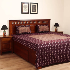 Pochampally Ikat with Kalamkari Patch Cotton Double Bedsheet Set (108 x 90 in) 11