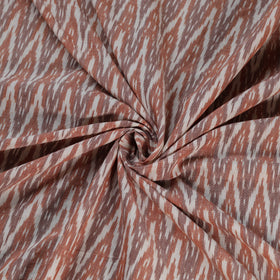 Brown - Exclusive! Pure Handspun Handwoven Pochampally Ikat Cotton x Wool Fabric 08