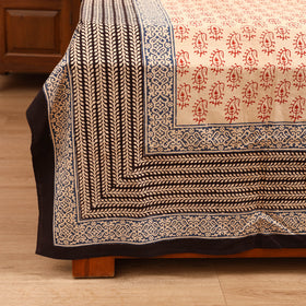 Bagru Hand Block Print Natural Dyed Cotton Double Bedsheet Set (108 x 90 in) 15