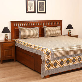 Bagru Hand Block Print Natural Dyed Cotton Double Bedsheet Set (108 x 90 in) 13