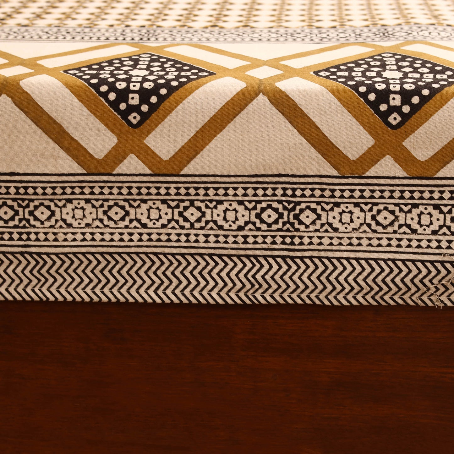 Bagru Hand Block Print Natural Dyed Cotton Double Bedsheet Set (108 x 90 in) 13