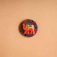 Elephant - Handmade Fabart Wooden Magnet 33