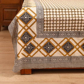 Bagru Hand Block Print Natural Dyed Cotton Double Bedsheet Set (108 x 90 in) 13