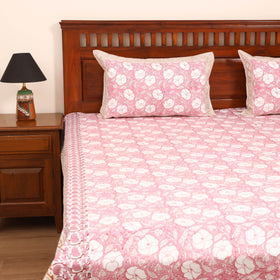 Sanganeri Hand Block Print Cotton Double Bedsheet Set (108 x 90 in) 16
