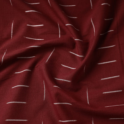 Royal Maroon Pochampally Central Asian Ikat Cotton Handloom Fabric