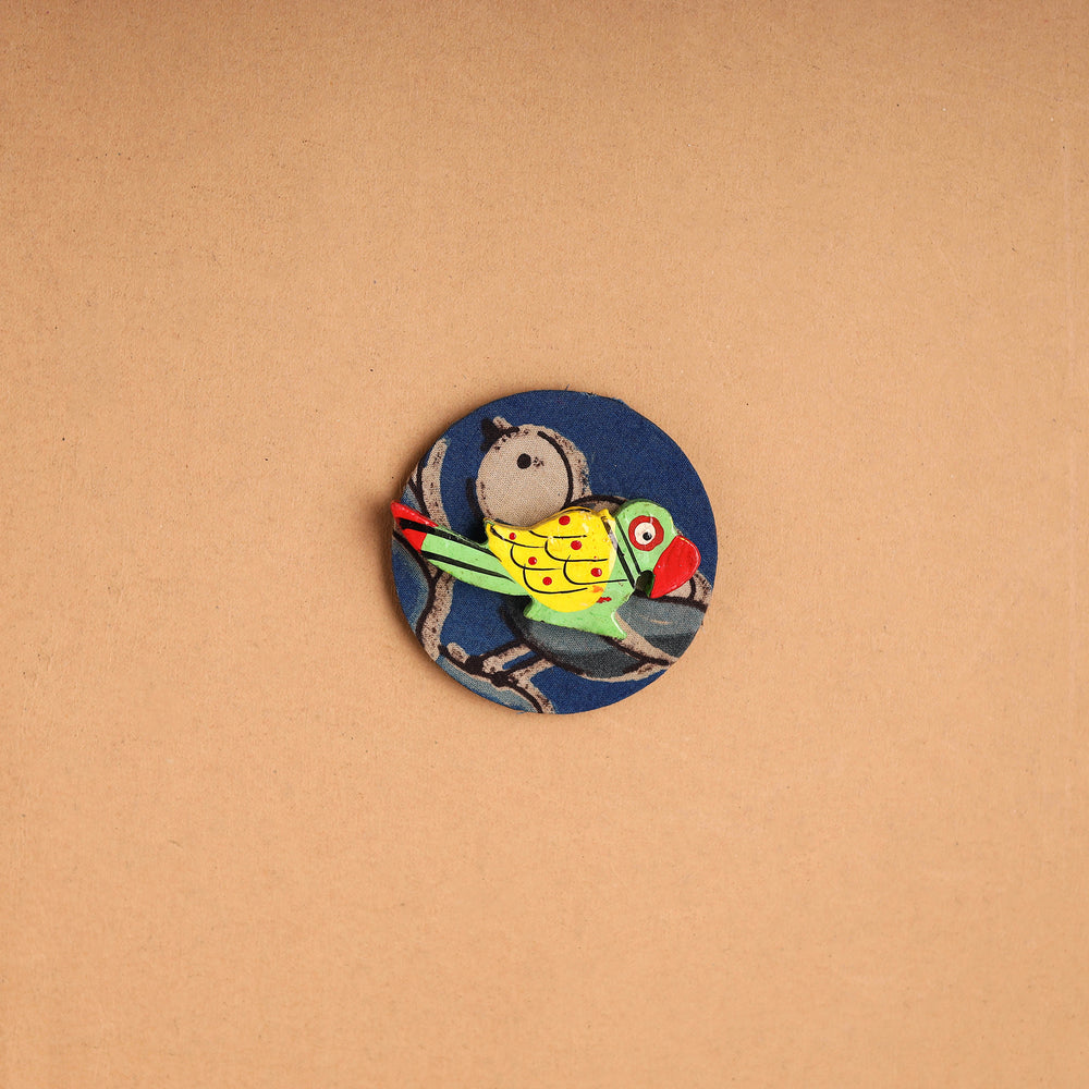 Parrot - Handmade Fabart Wooden Magnet 35